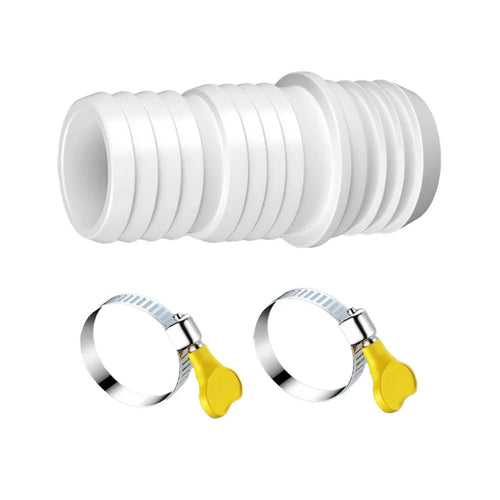 1set Water Pipe With Extension Connector Clamp 8m/7m/6m/5m/4m Hose Tube Soft Stretchable White PP Plumbing Tools Spare Parts
